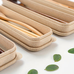 Portable Wooden Tableware Set with Storage Box