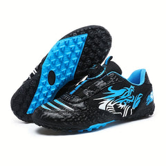 Boy's Solid Turf Football Boots with Rotating Buckle Outdoor Soccer Cleats
