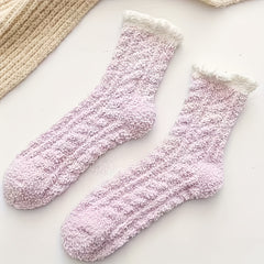 4 Pairs Winter Warm Fluffy Socks Thick Thermal Soft Coldproof Crew Socks