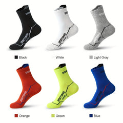 Men's Mid Calf Sports Socks for Running Cycling Fitness Basketball