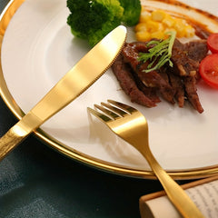 24pcs Stone Grain Stainless Steel Tableware Set, 6 Person, Dishwasher Safe