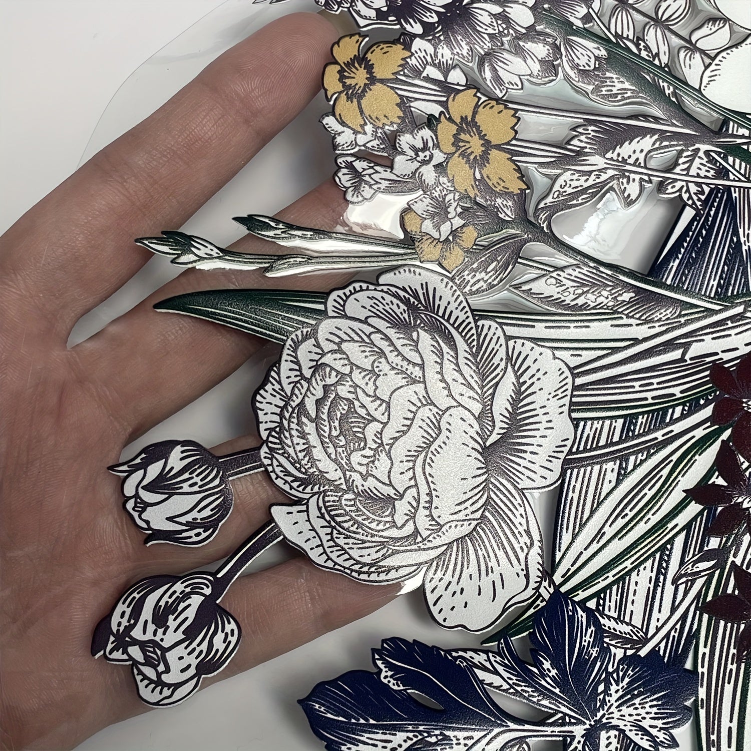 Christmas Decorative Glass Sticker Cartoon Flower Static Sticker