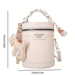 Girls Silk Scarf Bucket Bag Shoulder Bag Princess Crossbody Bag