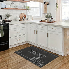 Crystal Velvet Gray Kitchenware Pattern Absorbent Floor Mat Halloween Home Decor