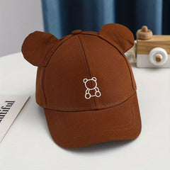 Kids' Bear Embroidered Sunshade Hat for Outdoor Activities