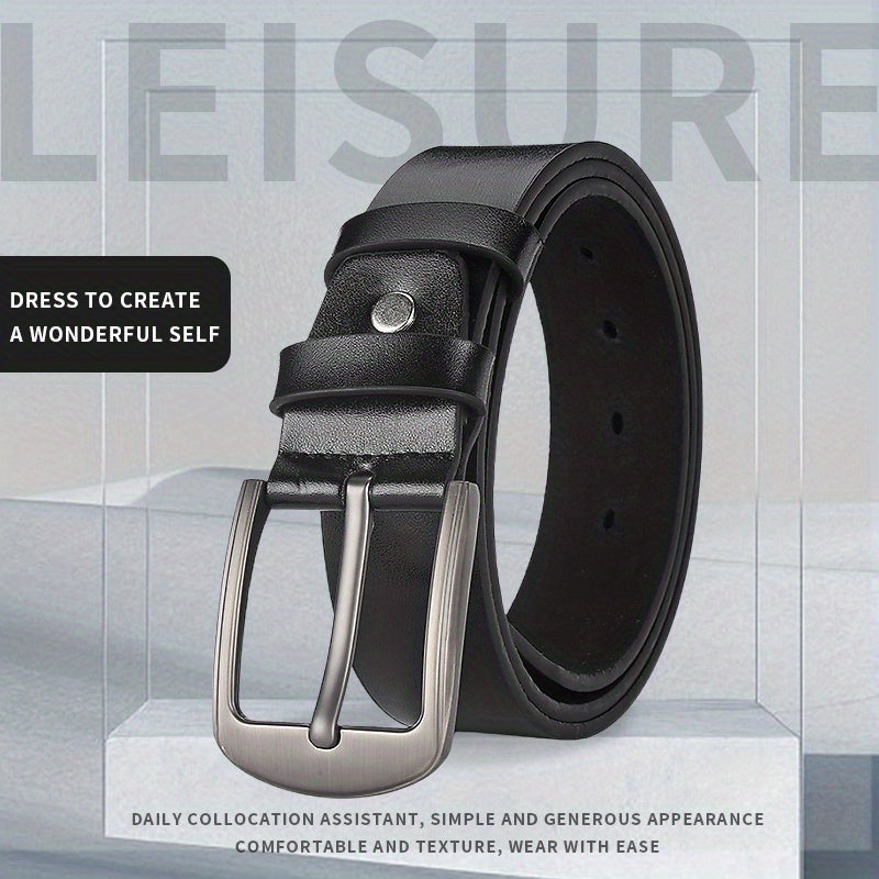 Men's PU Leather Buckle Belt for Suit Pants Jeans