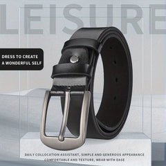 Men's PU Leather Buckle Belt for Suit Pants Jeans