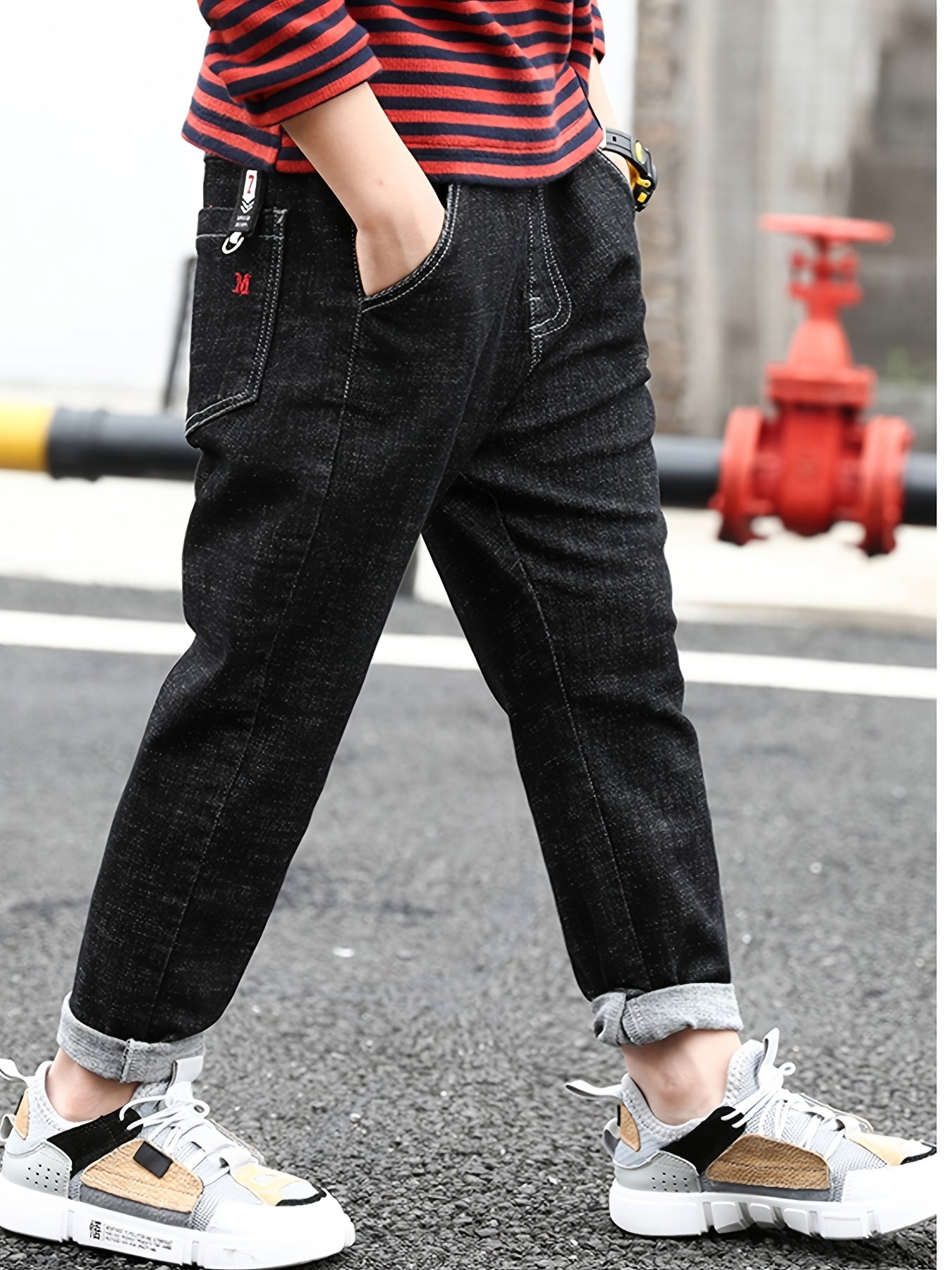 Toddle Boys Denim Long Pants With Pocket Kids Clothing