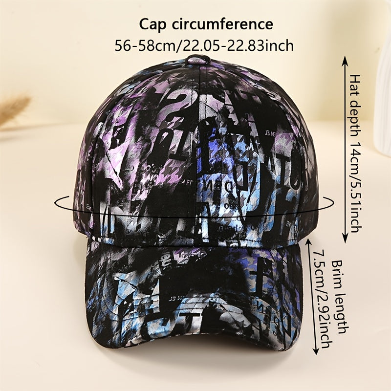 Hip Hop Graffiti Baseball Cap Tie Dye Print Breathable Dad Hats