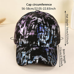 Hip Hop Graffiti Baseball Cap Tie Dye Print Breathable Dad Hats