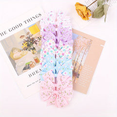 10pcs Floral Bow Hair Clips for Baby Girls
