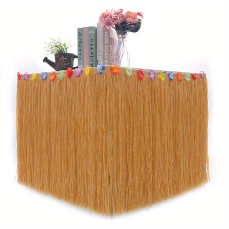 Hawaiian Table Skirt Party Supplies - Disposable Table Skirt for Home Picnic