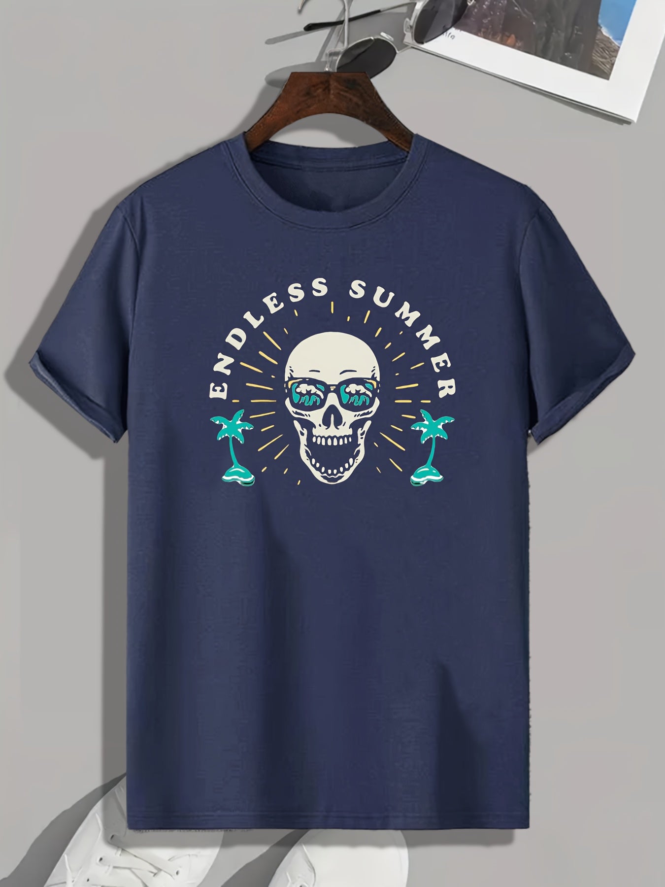 ENDLESS Skull Print Men's Graphic T-shirt for Summer