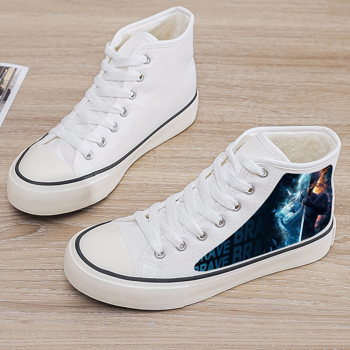 Plush Lined Thermal Chunky Canvas Sneakers Non Slip Skate Shoes