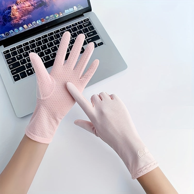 Solid Ice Gloves Thin Quick Drying Sunscreen UV Protection Gloves