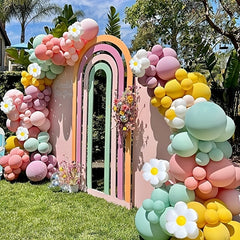 140Pcs Daisy Balloon Garland Arch Kit Flower Theme Party Decoration