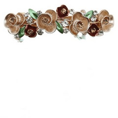 Colorful Flower Leaf French Barrette Hair Clip