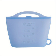 Silicone Reusable Storage Bag With Handle, Leak Proof Freezer Bag