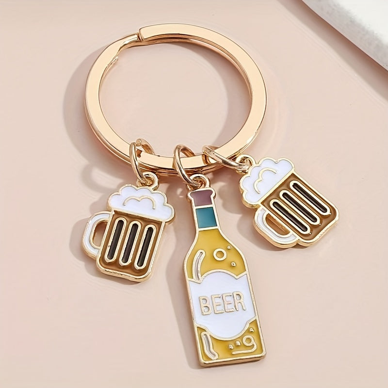 Beer Cup Pendant Keychain Christmas Party Halloween Holiday Gift