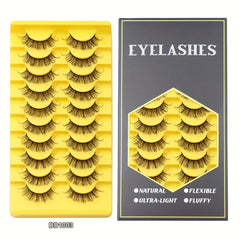 10 Pairs Natural Synthetic Fiber False Eyelashes