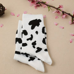 Cow Spot Print Socks Women's Stockings