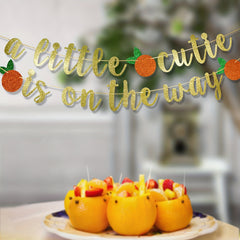 Bright Orange Birthday Banner for Little Cutie