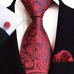 3pcs Paisley Jacquard Necktie Set For Men