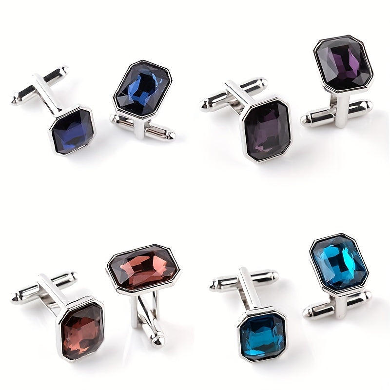 Rhinestone Cufflinks Suit Button Shirt Studs