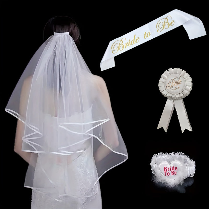 4pcs Bridal Wedding Accessories Set Golden Party Decorations