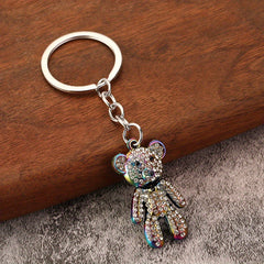 Sparkling Diamond Bear Key Ring Men's Gift Pendant