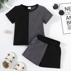 Boys Round Neck T Shirts and Shorts Set Kids Summer Clothes