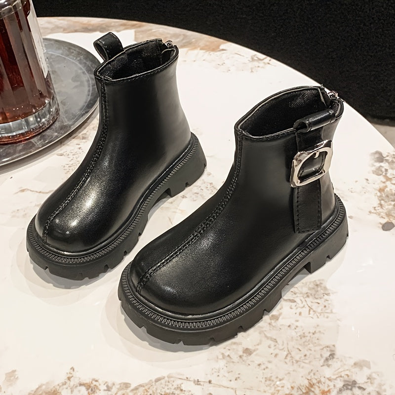 Casual Solid Zipper Boots for Girls