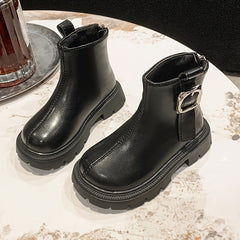 Casual Solid Zipper Boots for Girls