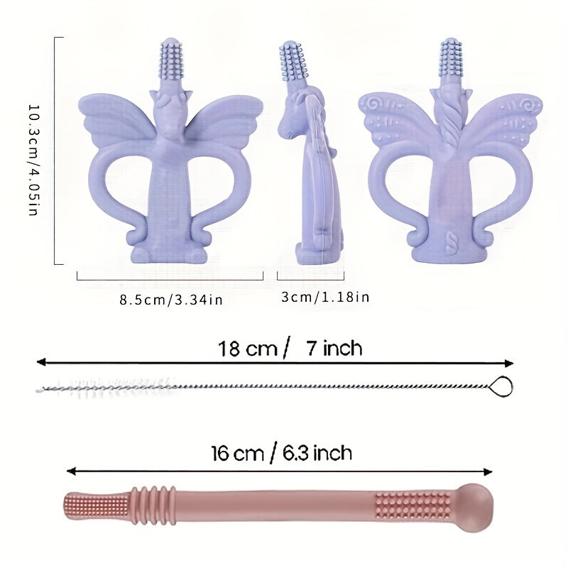 2pcs Baby Teething Toys Silicone Grinding Chewing Toy