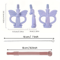 2pcs Baby Teething Toys Silicone Grinding Chewing Toy