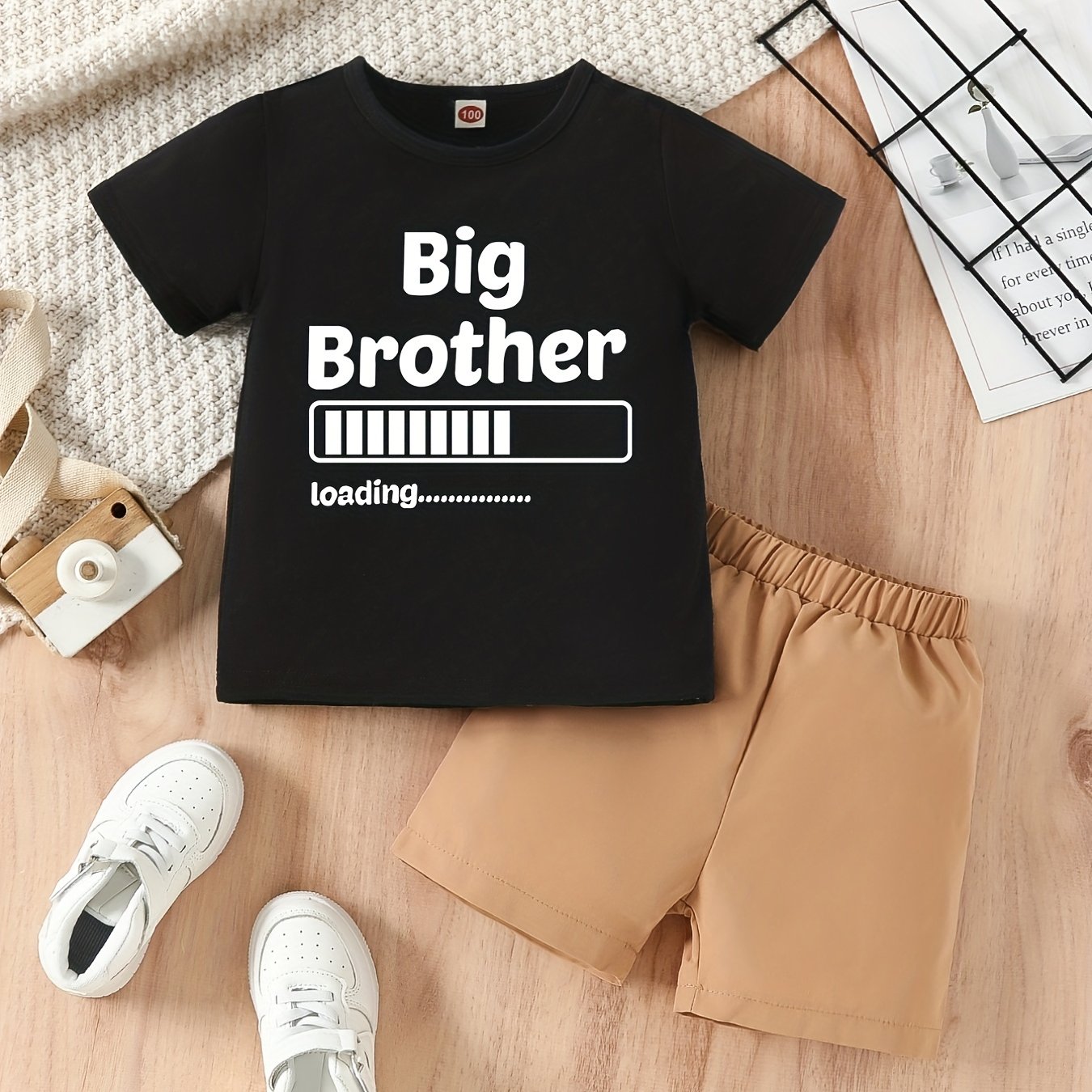 Boys Casual BIG BROTHER Loading T-shirt & Shorts Set