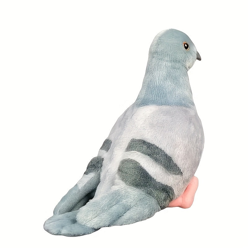 Soft Plush Pigeon Toy Lifelike Stuffed Animal Grey Plumage Gift D