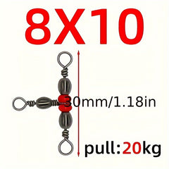 15pcs T-shaped Fishing Swivels 3-way Connector Ball Bearing Swivels