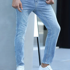 Men's Slim Fit High Stretch Jeans - Distressed Denim Pants