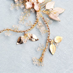 Flower Charm Hair Comb Rhinestone & Faux Pearl Hair Pin Bridal Wedding Headwear