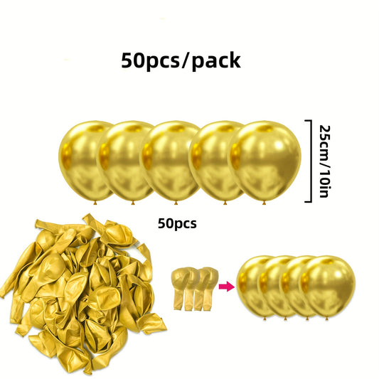 50pcs 25.4cm Metal Colored Balloons Party Decoration Balloons
