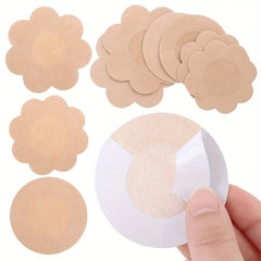 30 Pairs Women's Disposable Nipple Stickers Anti-glare Round Flower