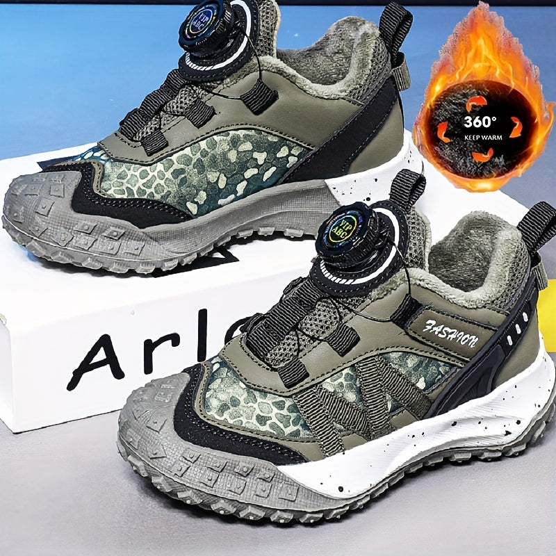 Kids Snow Shoes with Rotating Buckle Plush Lining