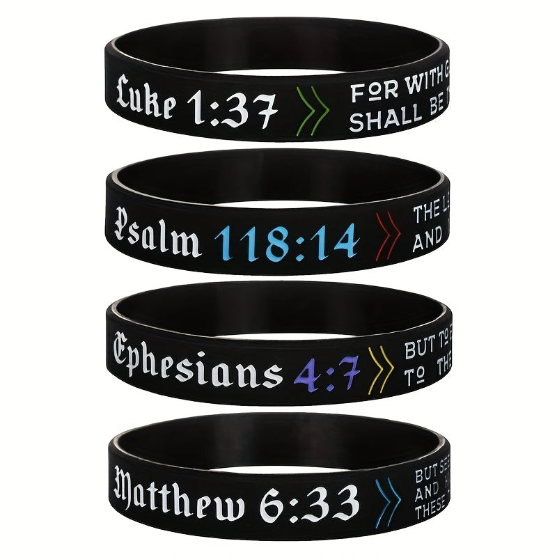 Bible Silicone Bracelet for Women's Faith Pray for Auspiciousness