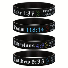 Bible Silicone Bracelet for Women's Faith Pray for Auspiciousness