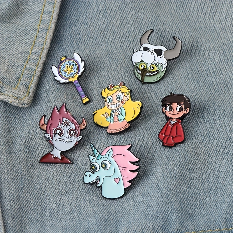 Cow Head Unicorn Cartoon Brooch Children s Creative Badge Drip Alloy Baking Pain