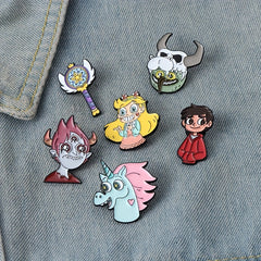 Cow Head Unicorn Cartoon Brooch Children s Creative Badge Drip Alloy Baking Pain