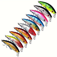 10pcs Sinking Minnow Lures Hard Bait For Perch Trout Bass Fishing