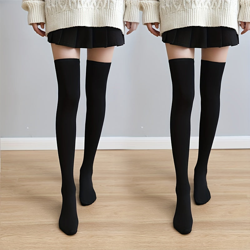 Plush Lined Over The Knee Socks x2