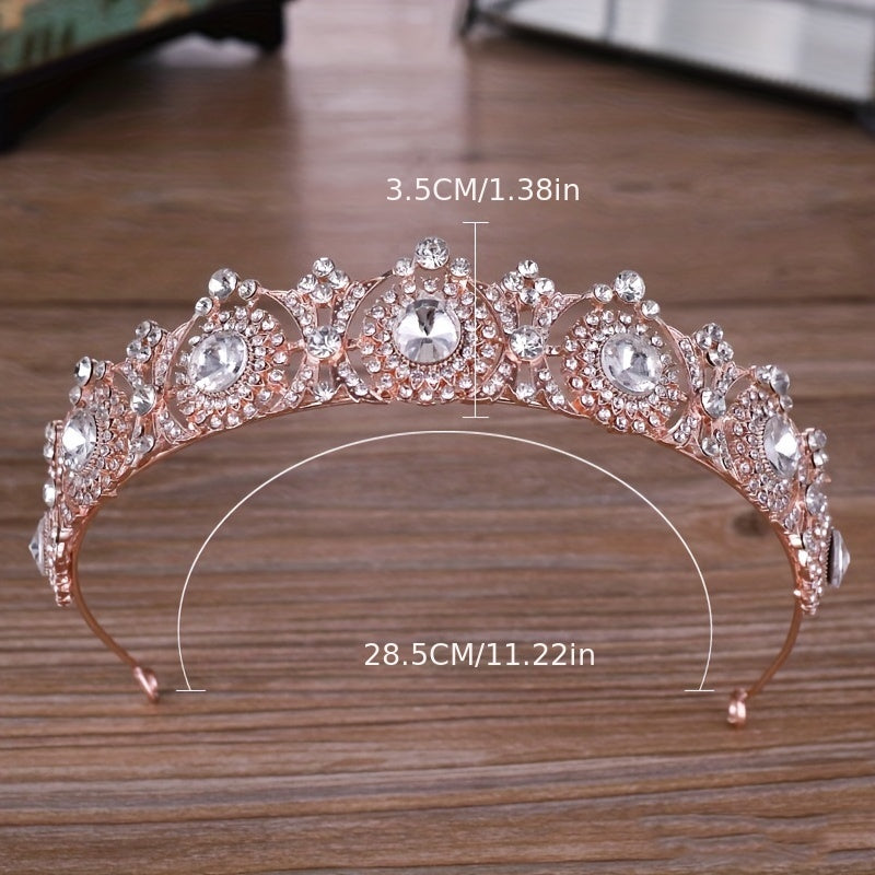 Crystal Rhinestone Crown Tiara Headband Princess Jewelry